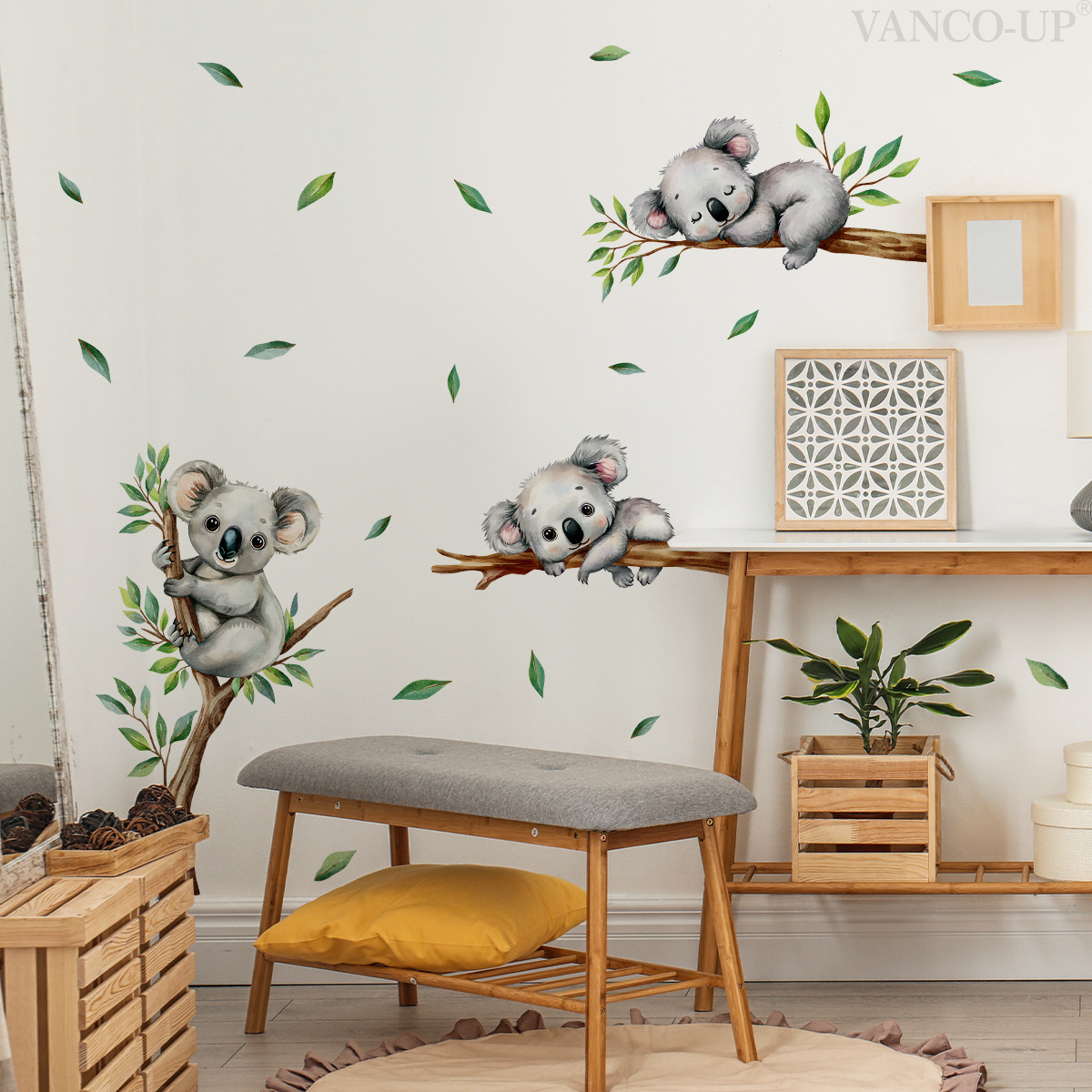Baby Nursery Wall Mural - الكرتون كوالا تسلق شجرة فرع ملصقات
