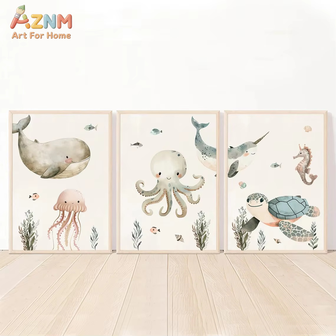 Baby Nursery Art - لوحة فنية قماشية من AZNM بتصميم