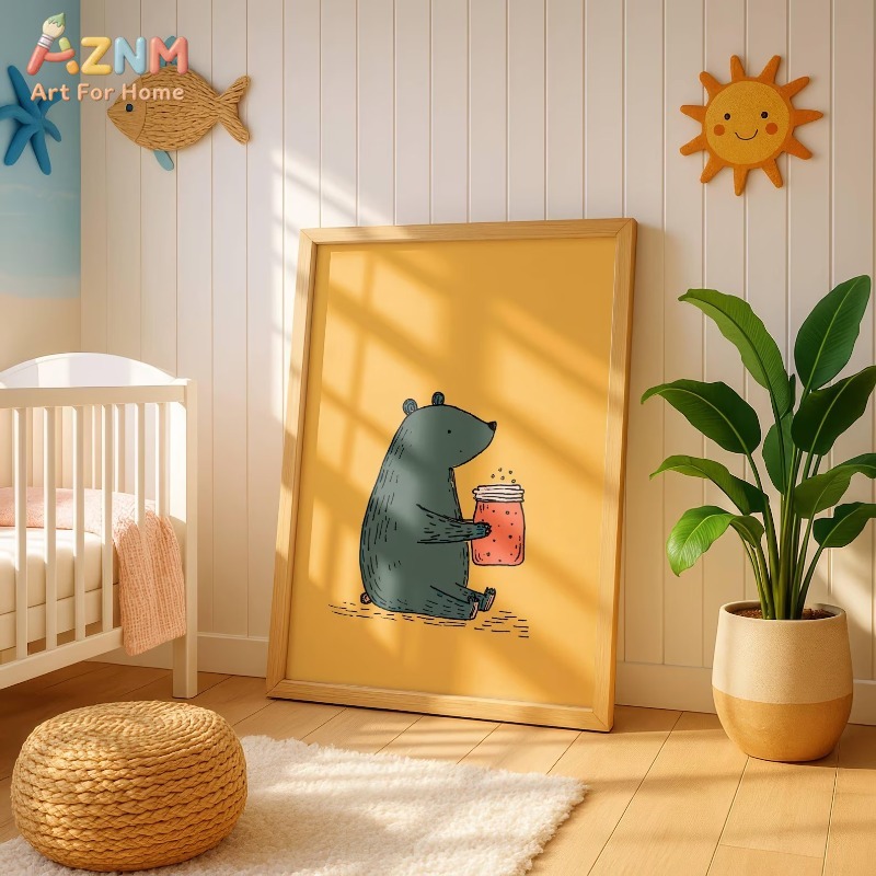 Baby Nursery Art - لوحة فنية قماشية من AZNM بتصميم
