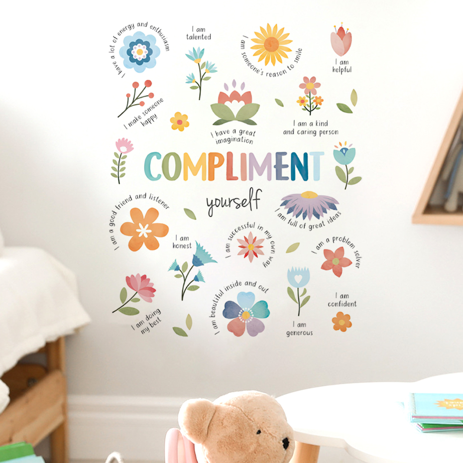 Baby Nursery Package - ملصقات جدارية ملونة بعبارات ملهمة باللغة
