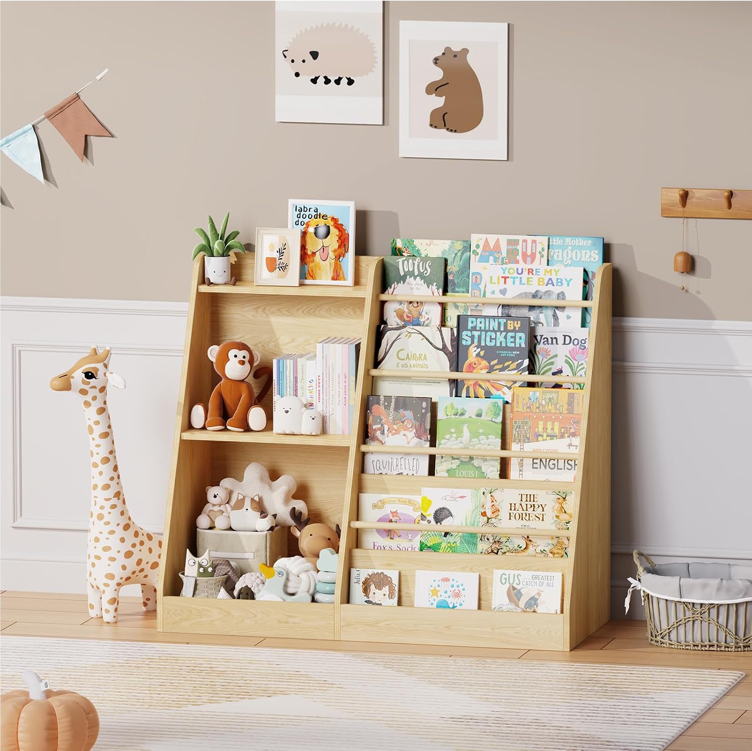 Baby Nursery Bookshelf - رف كتب للأطفال بـ 5 طبقات،