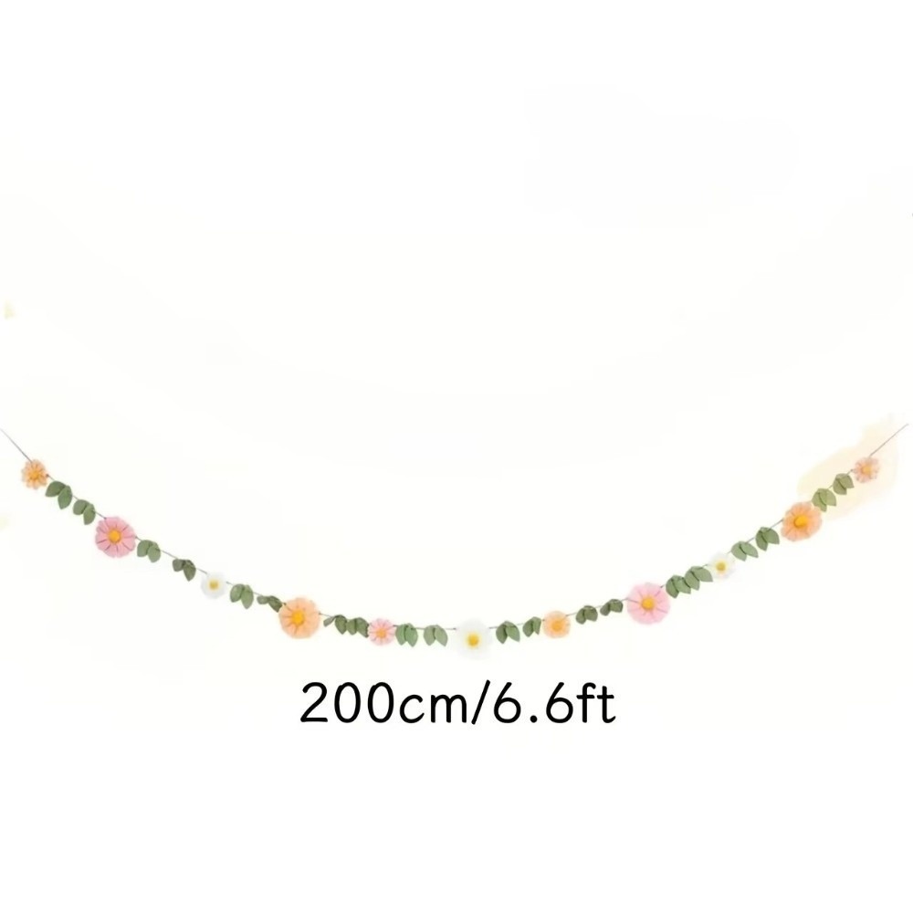 Baby Nursery Garland - لافتة زهور الأقحوان من اللباد بطول