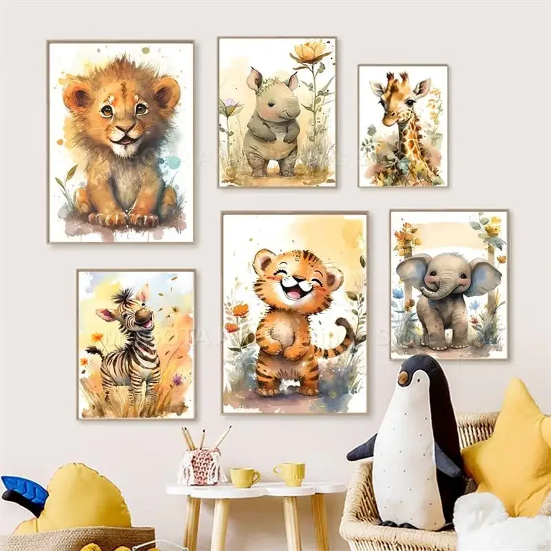 Baby Nursery Art - لوحات فنية جدارية للأطفال بتصميمات حيوانات