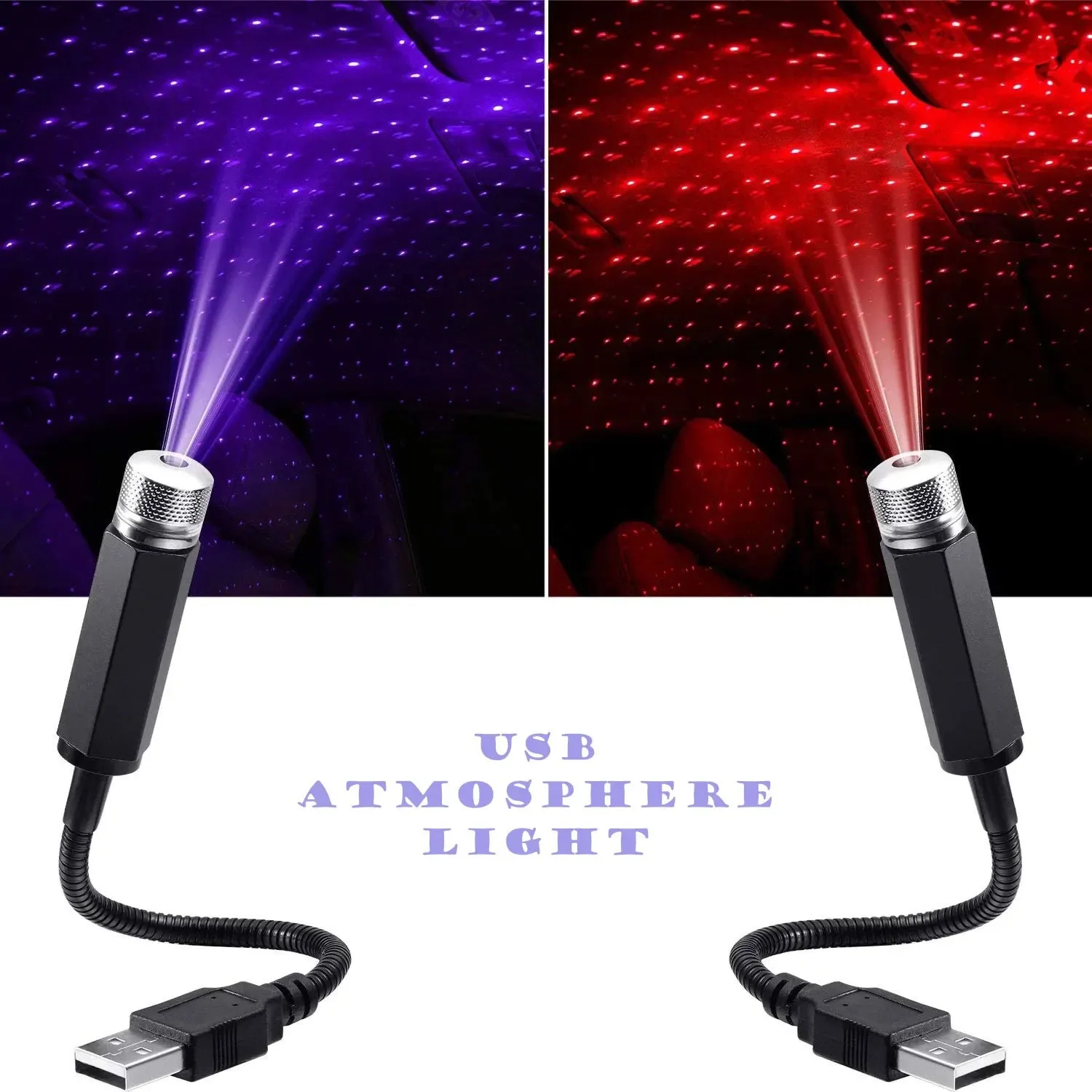 Night Light Projector Stars - مصباح ليلي LED صغير للسيارة على
