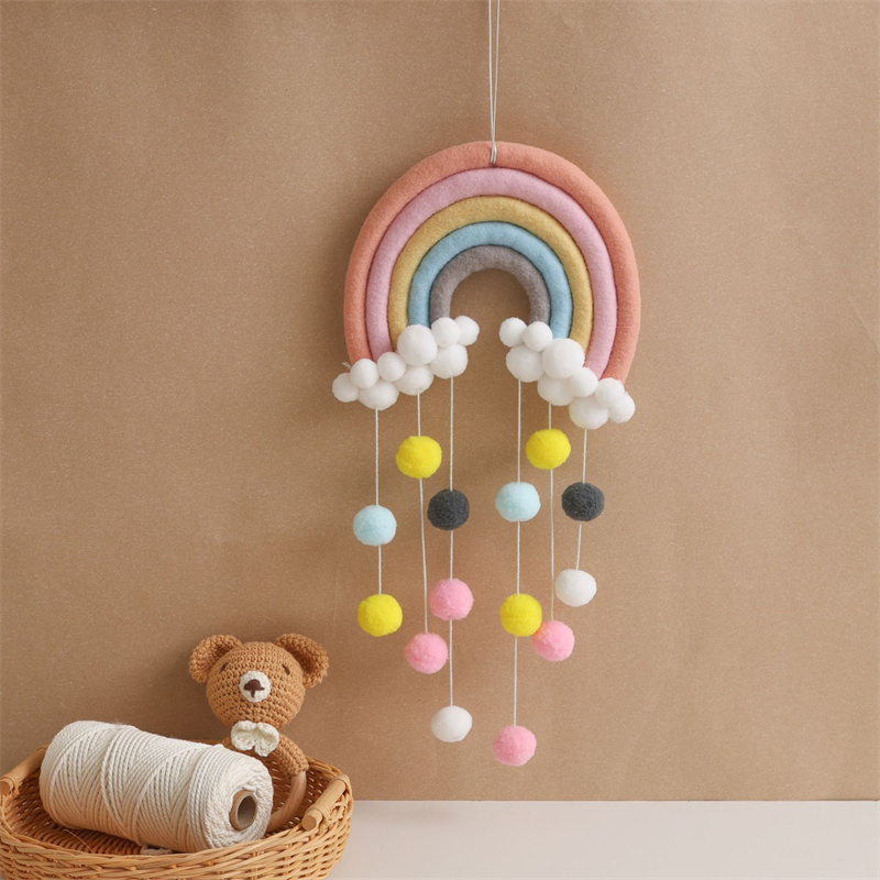 Baby Nursery Garland - ورأى الشمال المنسوجة قوس قزح كرات