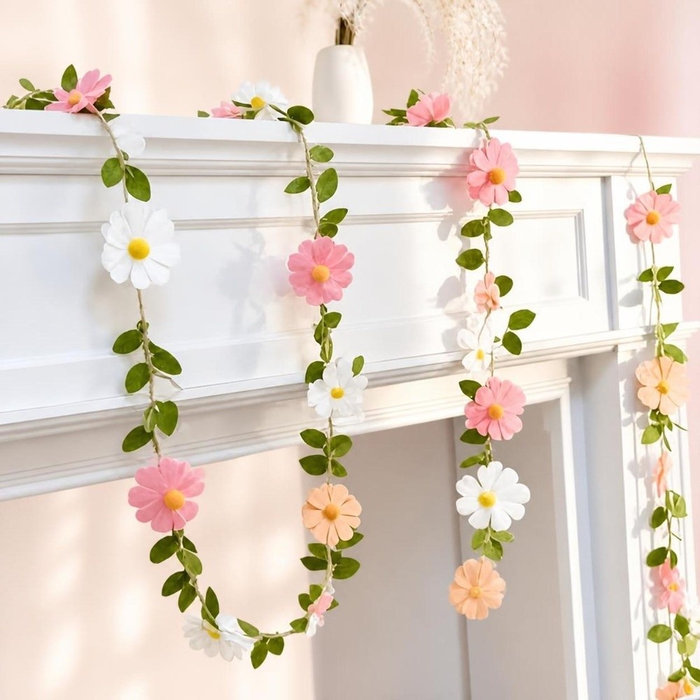 Baby Nursery Garland - لافتة زهور الأقحوان المصنوعة من اللباد