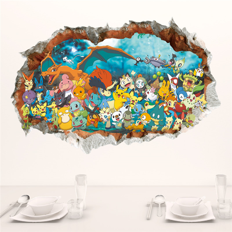 Baby Nursery Wall Mural - كرتون بوكيمون بيكاتشو ملصق حائط للأطفال
