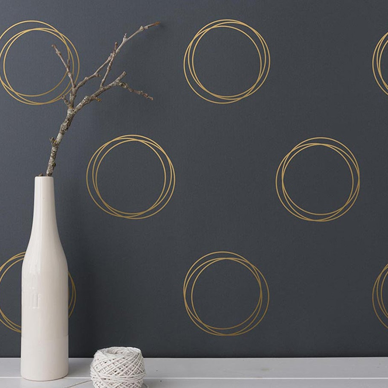 Baby Nursery Wall Mural - حلقة هندسية دائرة الجدار ملصق غرفة