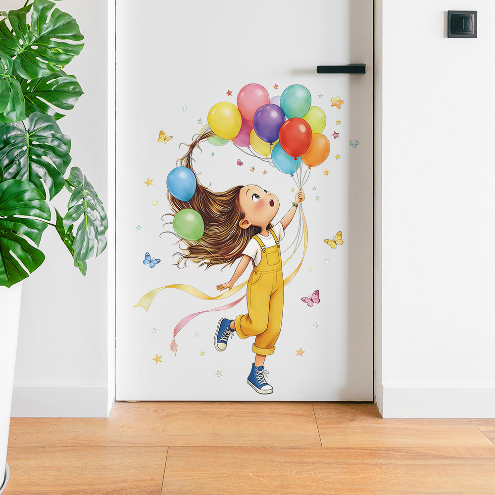 Baby Nursery Wall Mural - ملصق جداري كرتوني للفتيات الصغيرات مع