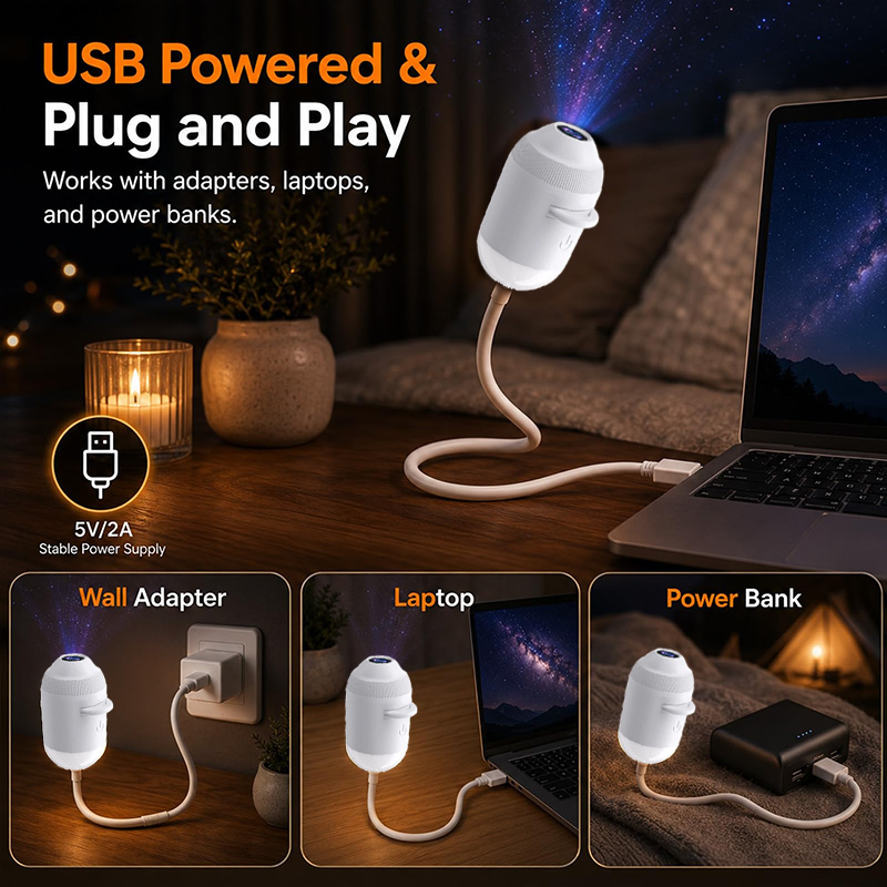 Night Light Projector Stars - جهاز عرض ضوئي ديناميكي لسماء النجوم