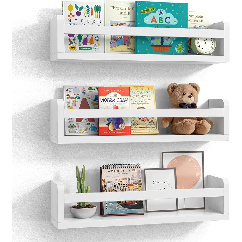مجموعة رفوف كتب خشبية بيضاء لل - مراجعة Baby Nursery Bookshelf وسعره