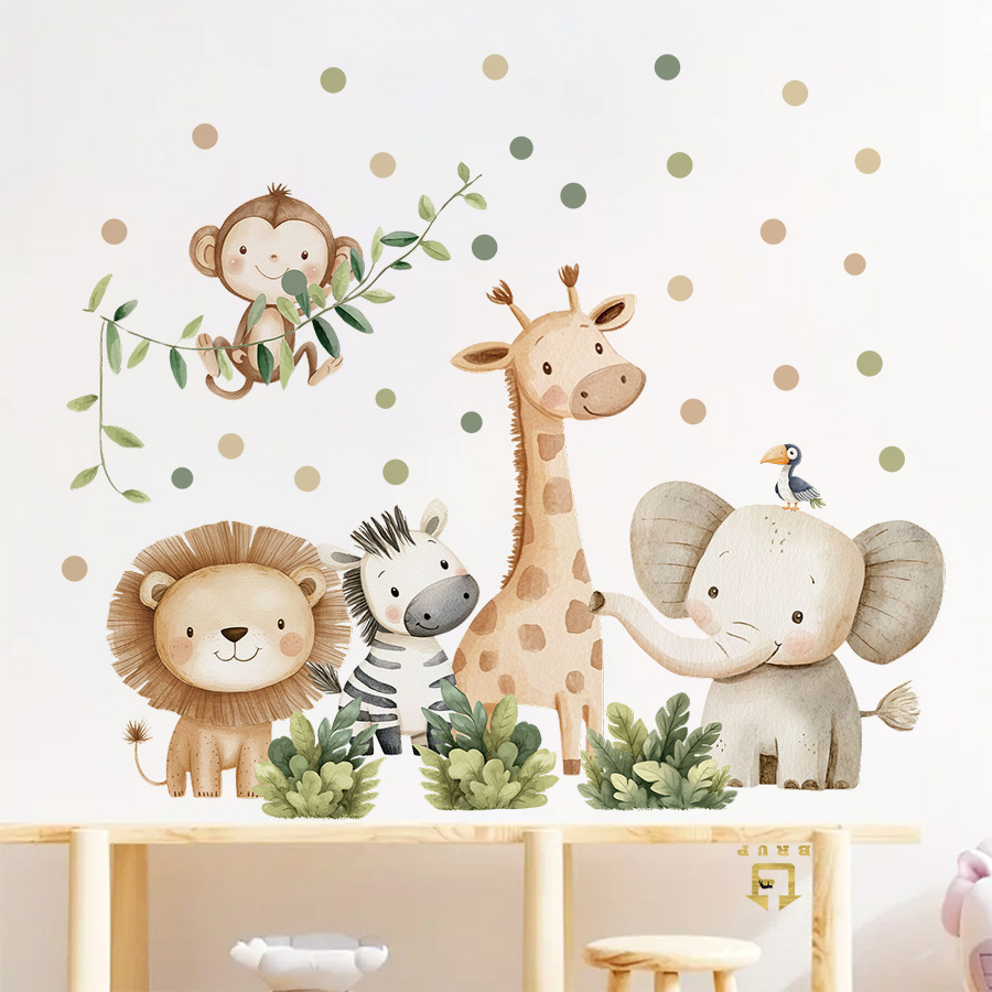 بوهو غابة الحيوانات ملصقات جدا - مراجعة Baby Nursery Wall Mural وسعره