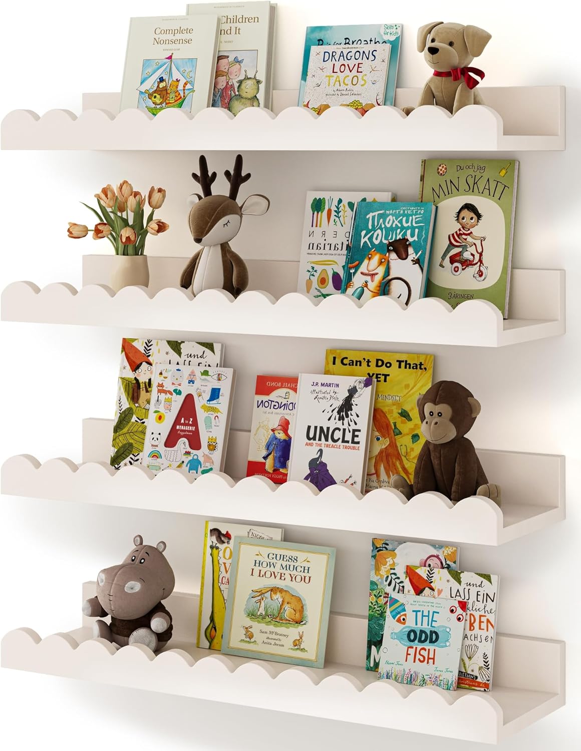 مجموعة من 4 رفوف كتب عائمة بيض - مراجعة Baby Nursery Bookshelf وسعره