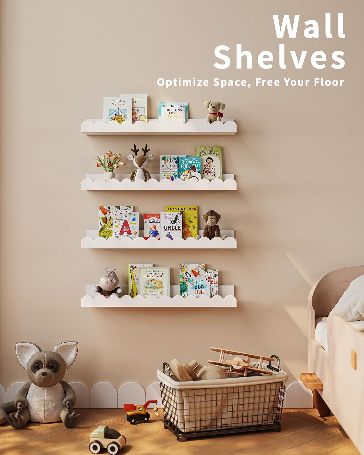 مجموعة من 4 رفوف كتب عائمة بيض - مراجعة Baby Nursery Bookshelf وسعره