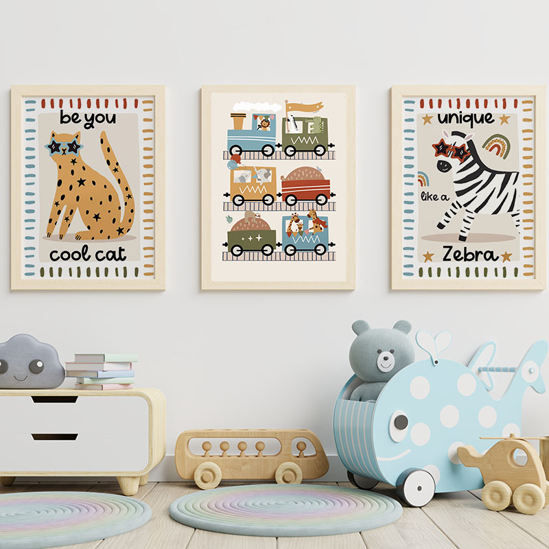 لوحات فنية جدارية كرتونية مضحك - مراجعة Baby Nursery Art وسعره