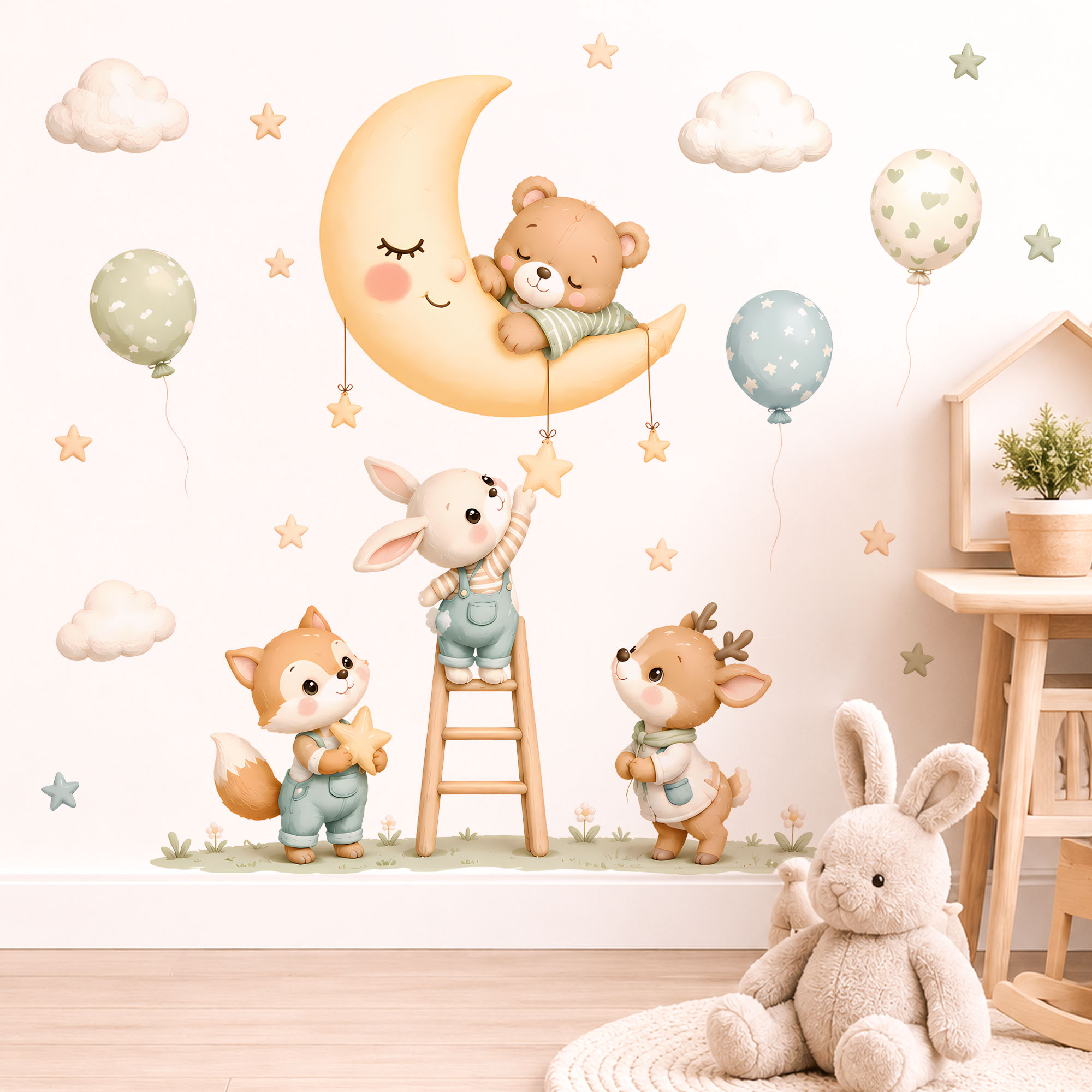 ملصقات جدارية لحيوانات الغابة، - مراجعة Baby Nursery Wall Mural وسعره