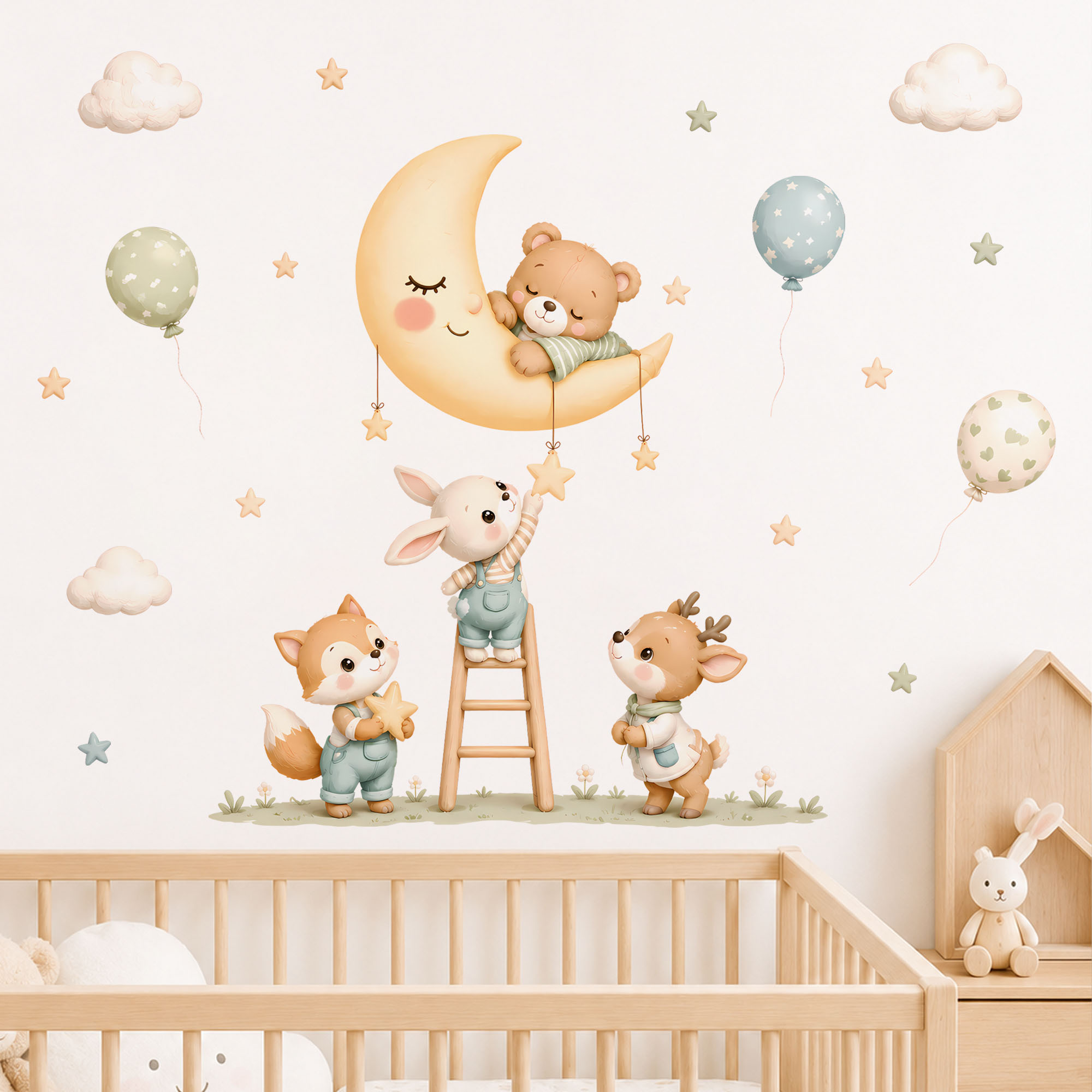 ملصقات جدارية لحيوانات الغابة، - مراجعة Baby Nursery Wall Mural وسعره