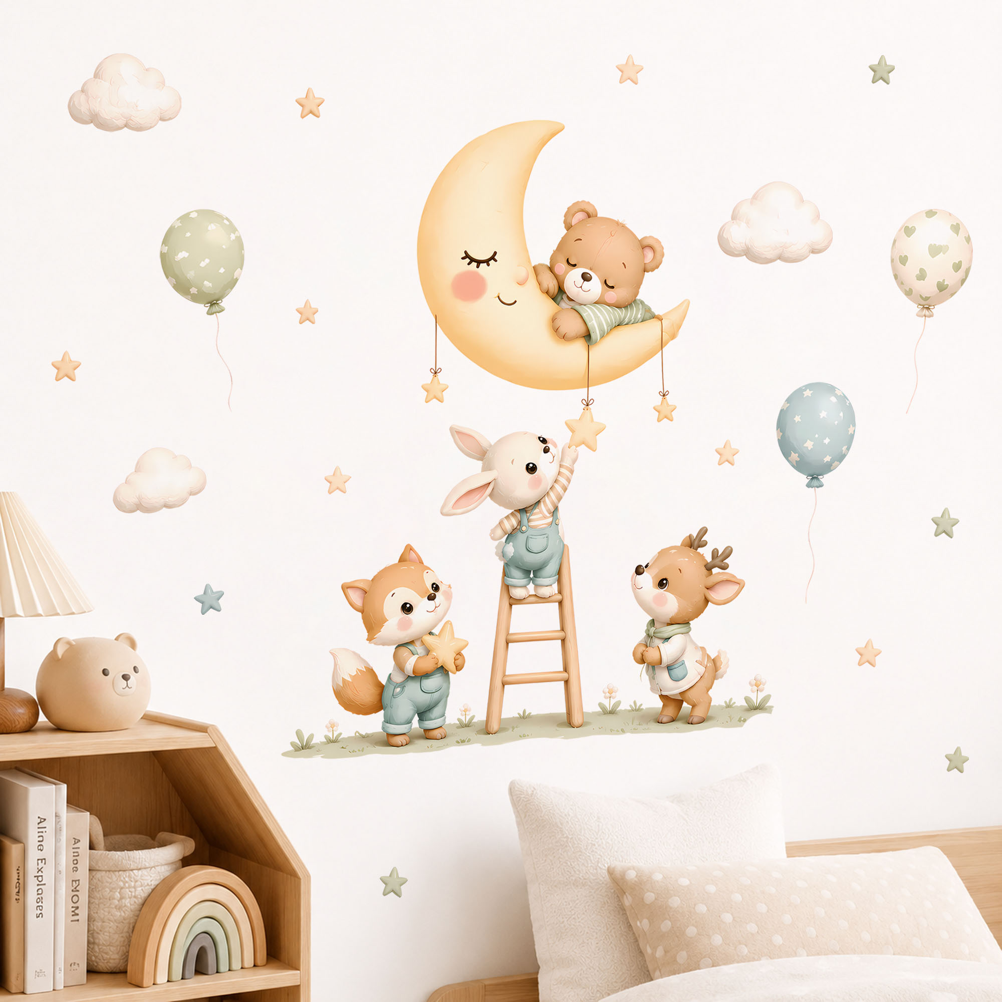 ملصقات جدارية لحيوانات الغابة، - مراجعة Baby Nursery Wall Mural وسعره