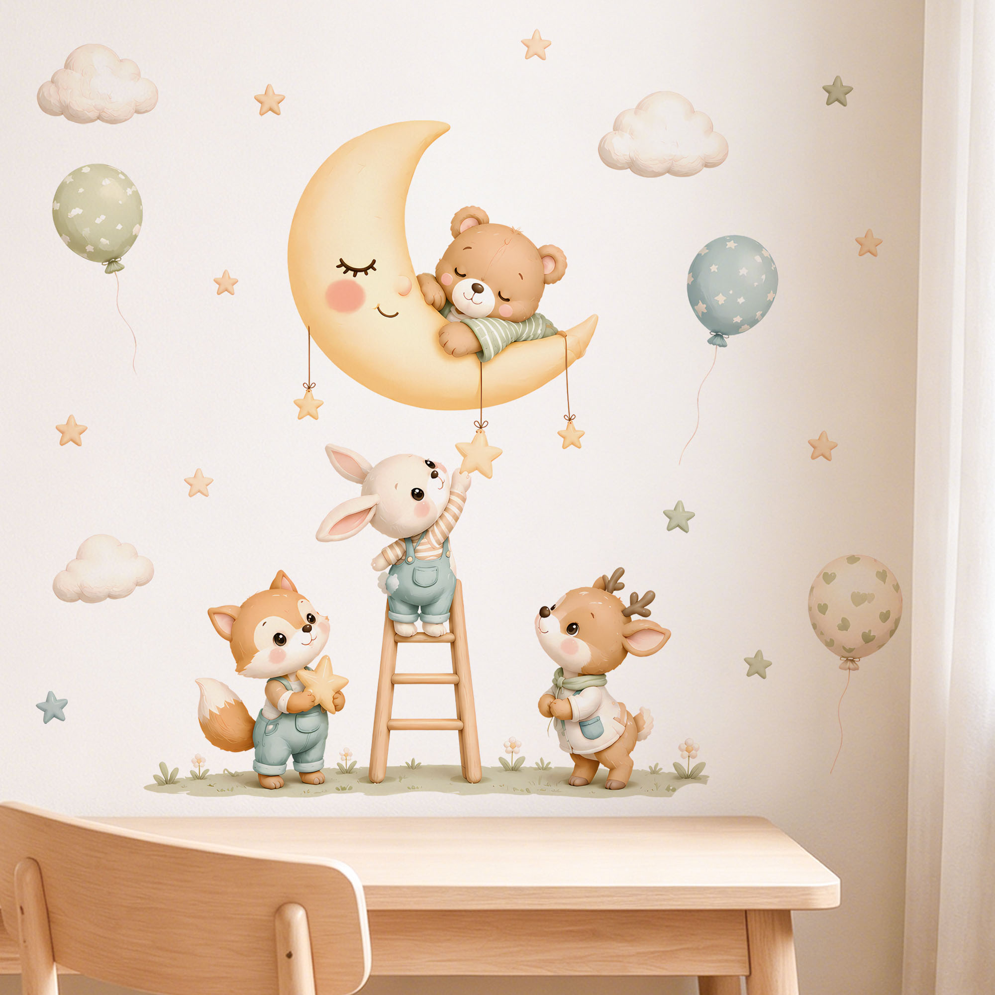 ملصقات جدارية لحيوانات الغابة، - مراجعة Baby Nursery Wall Mural وسعره