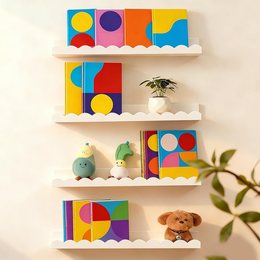 مجموعة من 4 رفوف كتب بيضاء ذات - مراجعة Baby Nursery Bookshelf وسعره