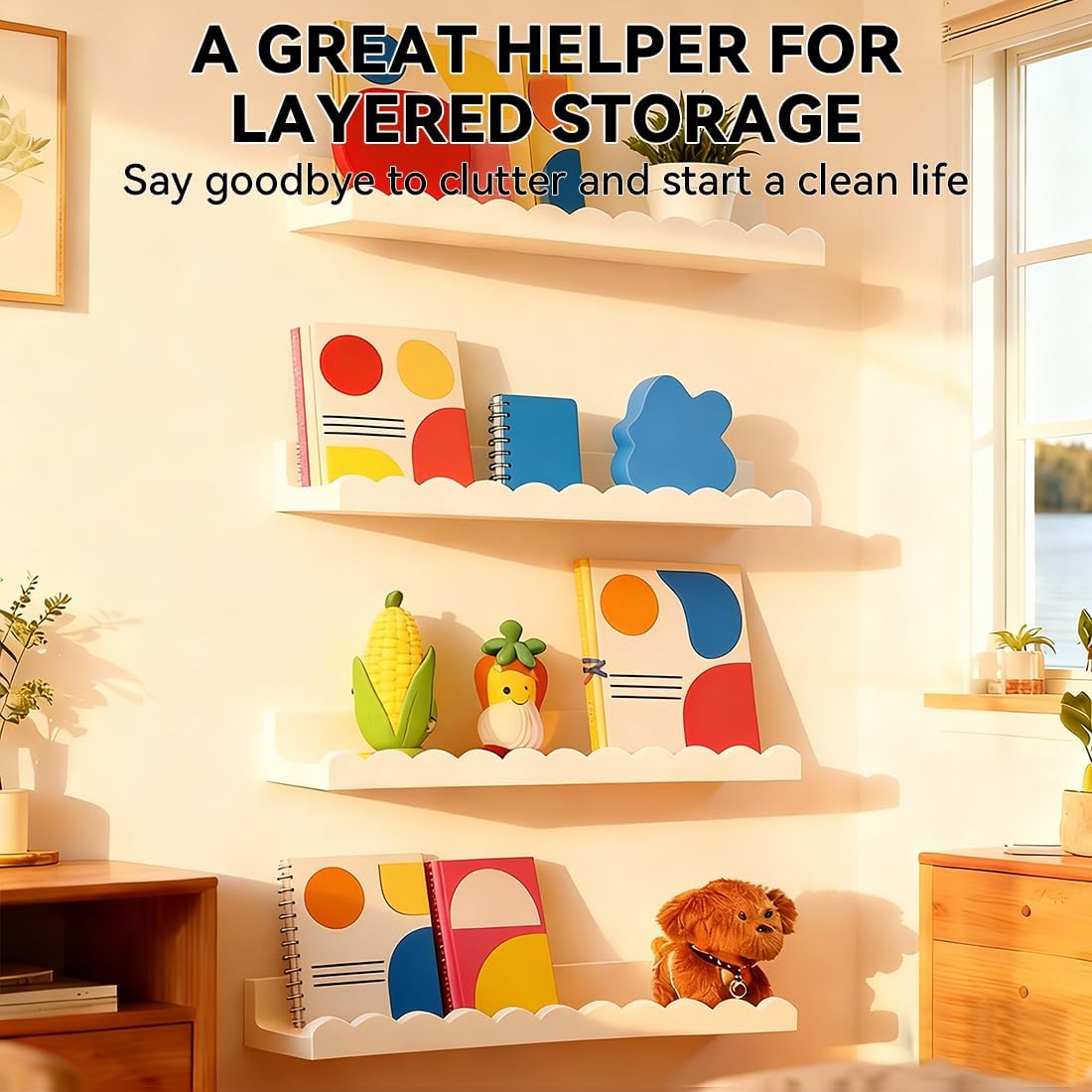 مجموعة من 4 رفوف كتب بيضاء ذات - مراجعة Baby Nursery Bookshelf وسعره