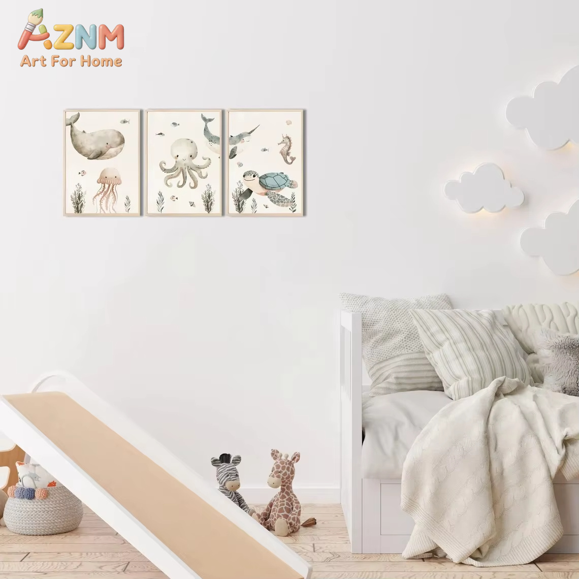 لوحة فنية قماشية من AZNM بتصمي - مراجعة Baby Nursery Art وسعره