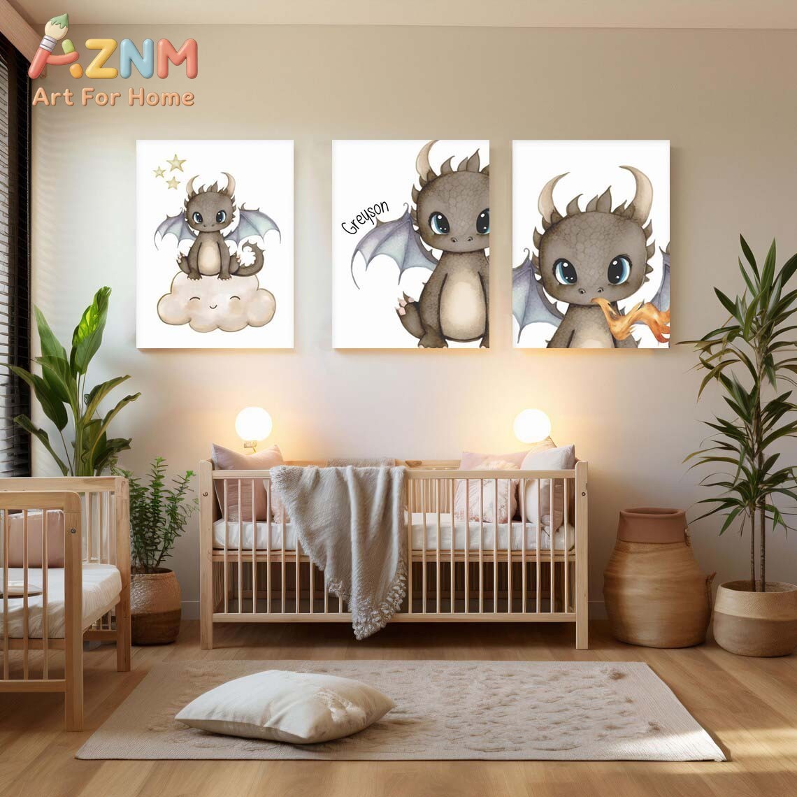 لوحة فنية جدارية قماشية من AZN - مراجعة Baby Nursery Art وسعره