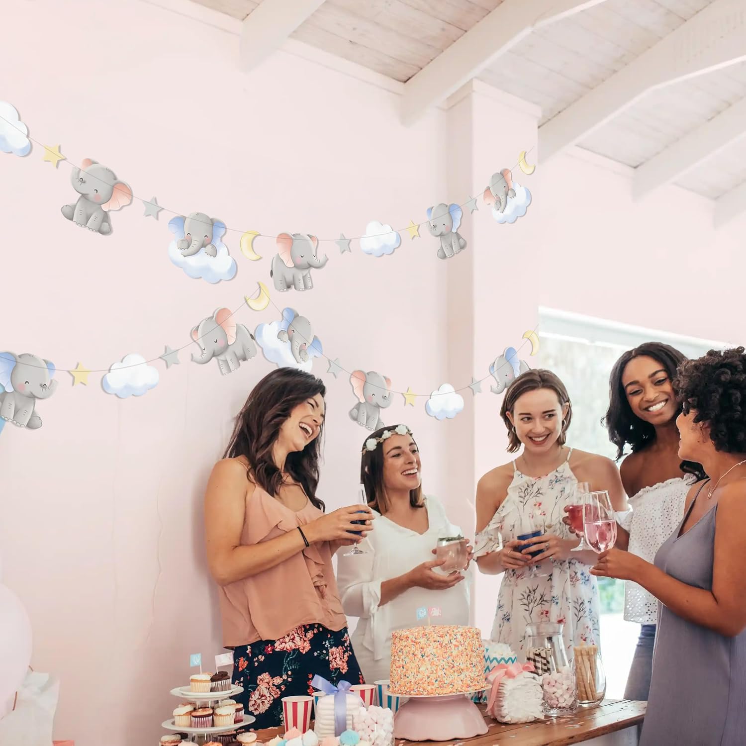 قطعتان من زينة حفلات استقبال ا - مراجعة Baby Nursery Garland وسعره
