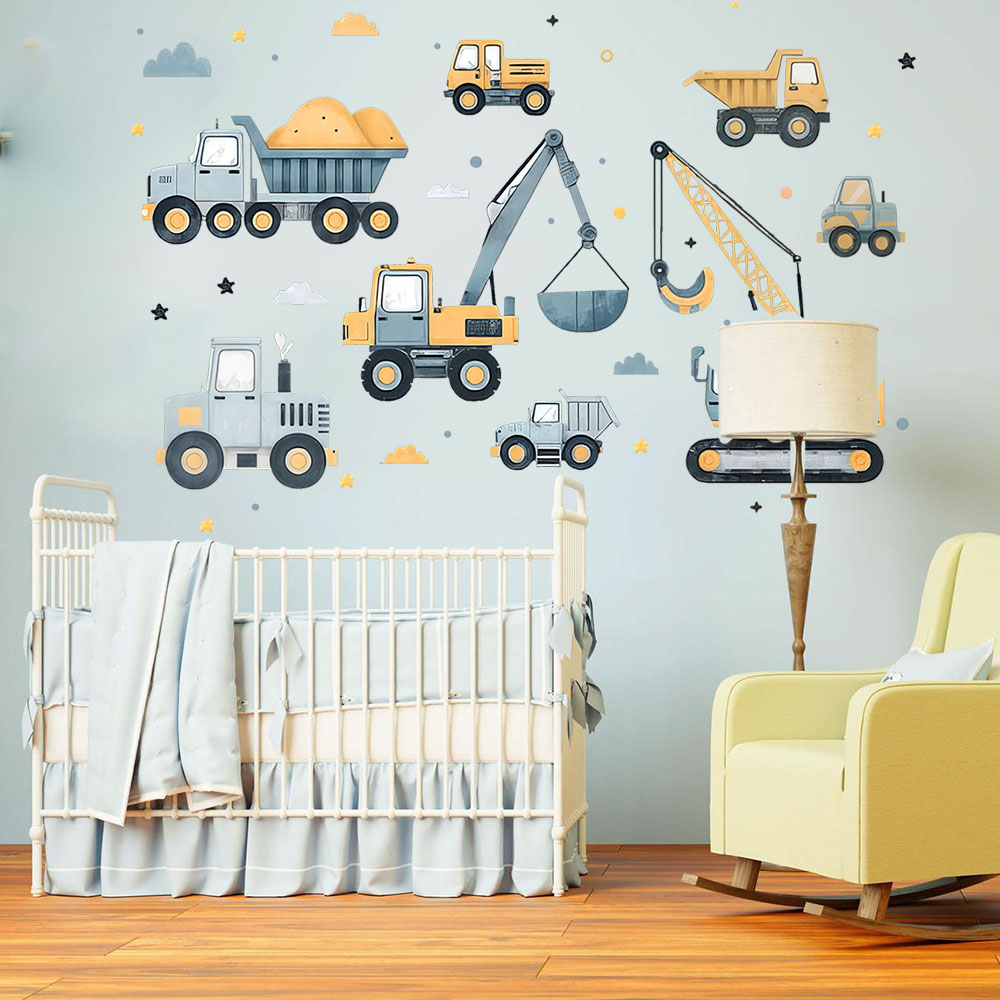 مجموعة مركبات حفارة كرتونية مل - مراجعة Baby Nursery Wall Mural وسعره