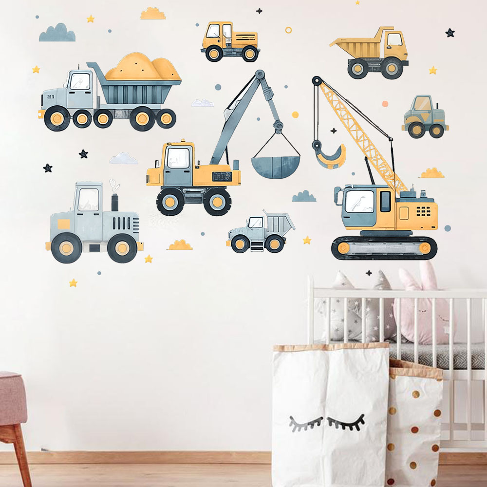 مجموعة مركبات حفارة كرتونية مل - مراجعة Baby Nursery Wall Mural وسعره