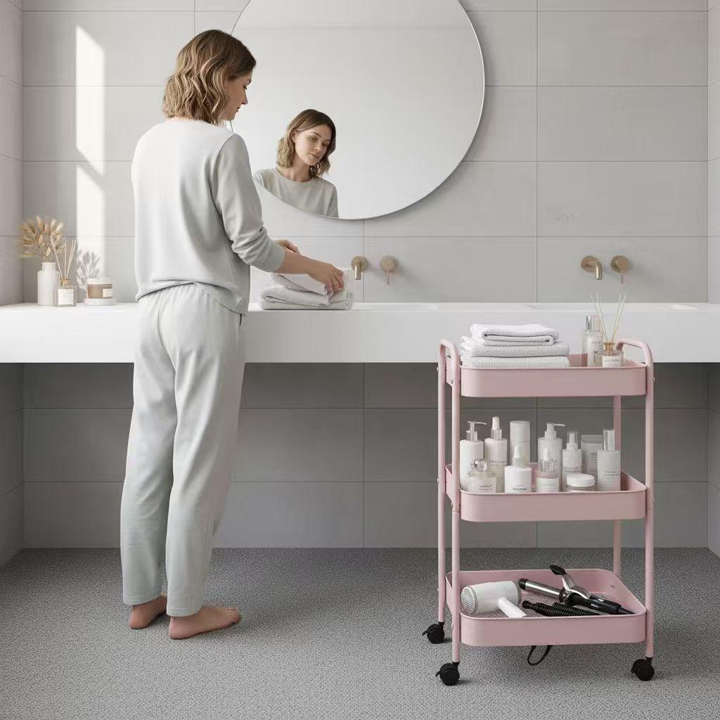 عربة تخزين متحركة بثلاث طبقات  - مراجعة Baby Nursery Trolley وسعره