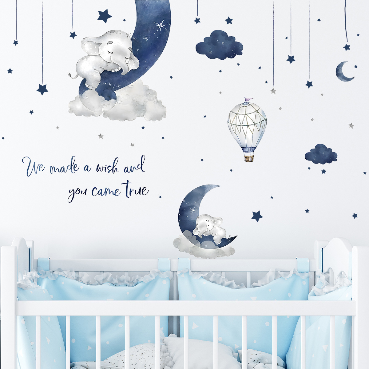 ملصقات حائط على شكل نجوم القمر - مراجعة Baby Nursery Wall Mural وسعره
