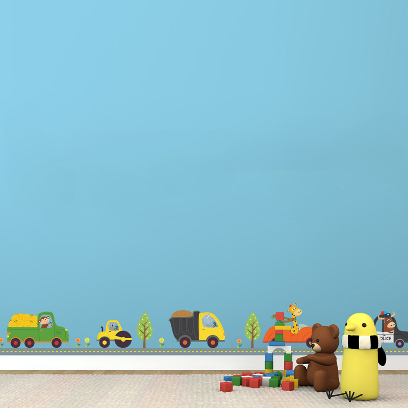ملصقات حائط للسيارة على شكل حي - مراجعة Baby Nursery Wall Mural وسعره