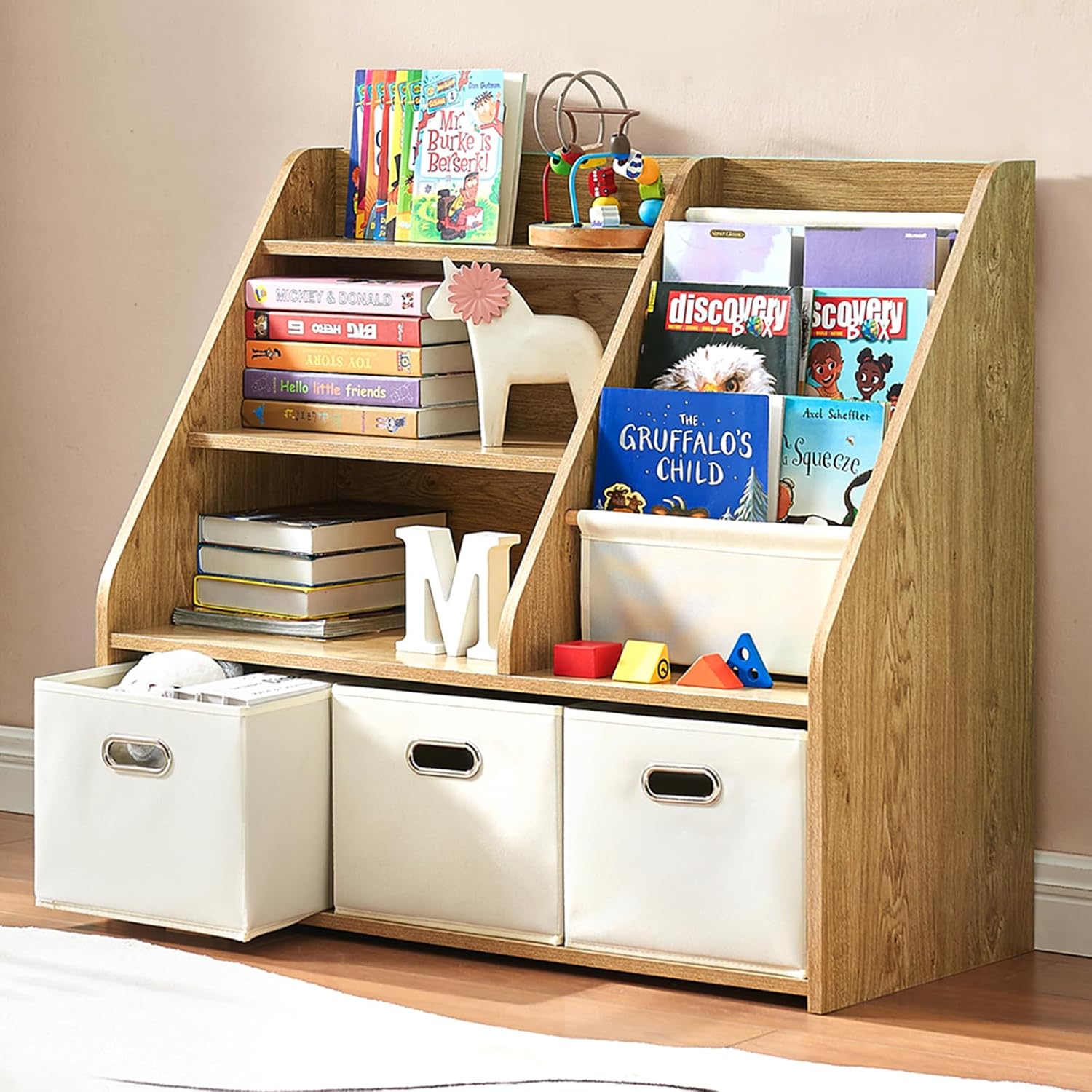 رف كتب خشبي مونتيسوري ووحدة تخ - مراجعة Baby Nursery Bookshelf وسعره