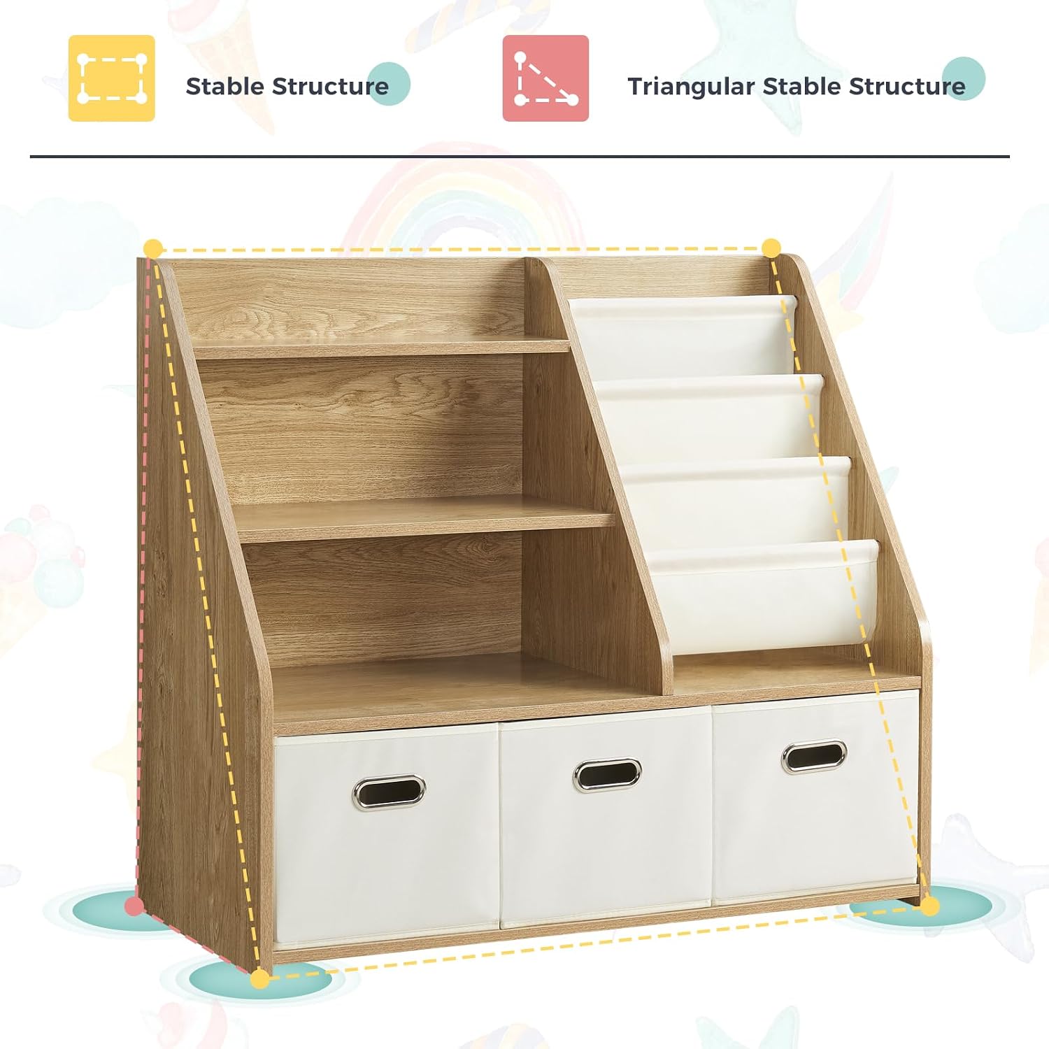 رف كتب خشبي مونتيسوري ووحدة تخ - مراجعة Baby Nursery Bookshelf وسعره
