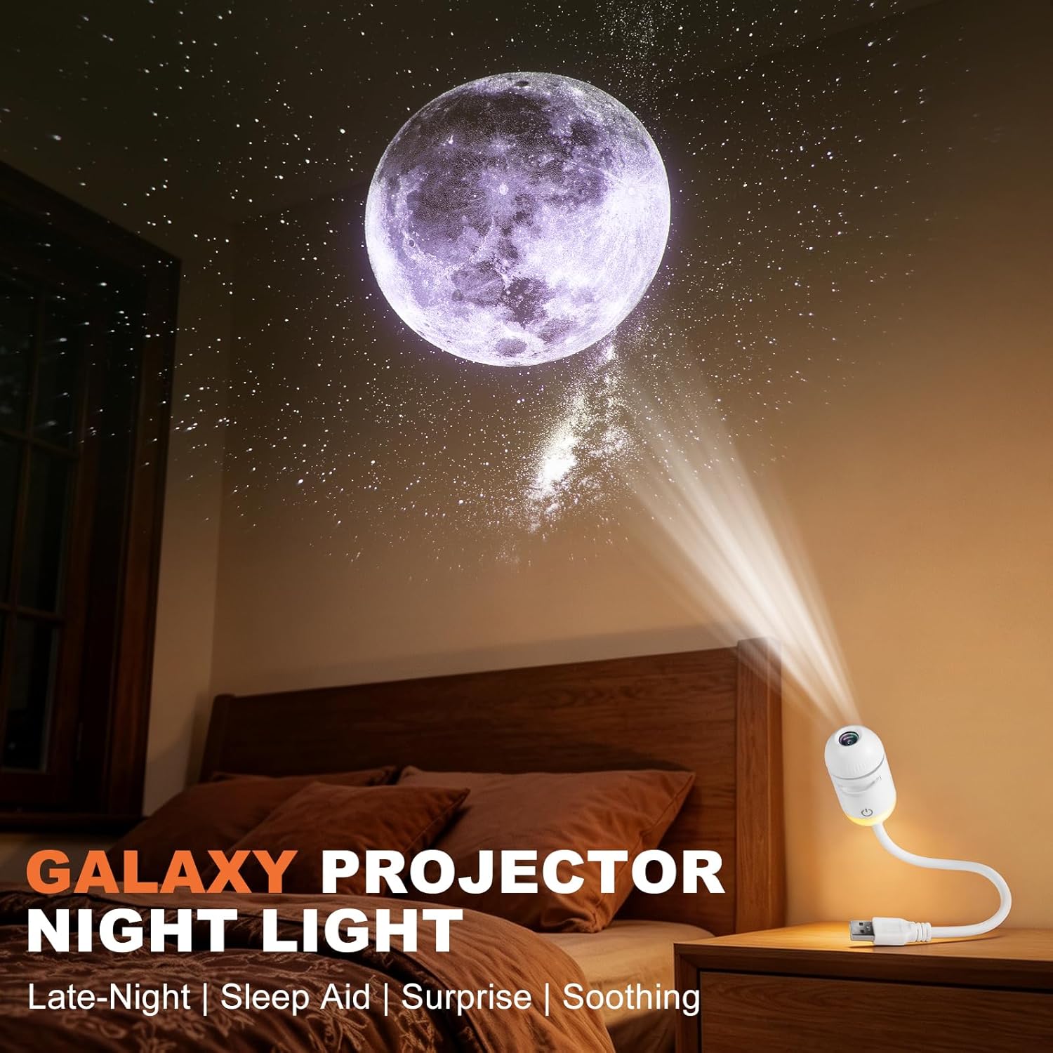 جهاز عرض النجوم المصغر 2 في 1  - مراجعة Night Light Projector Stars وسعره