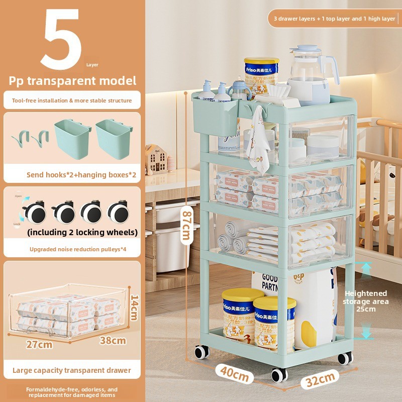 عربة تخزين متحركة للأطفال متعد - مراجعة Baby Nursery Trolley وسعره