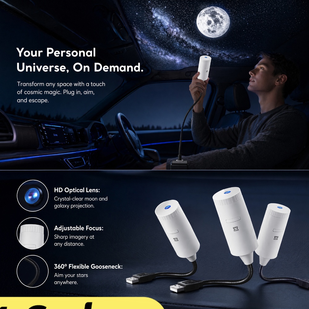 جهاز عرض النجوم المصغر ثنائي ا - مراجعة Night Light Projector Stars وسعره