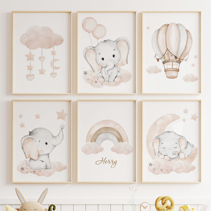 لطيف الفيل الساخن بالون القمر  - مراجعة Baby Nursery Art وسعره
