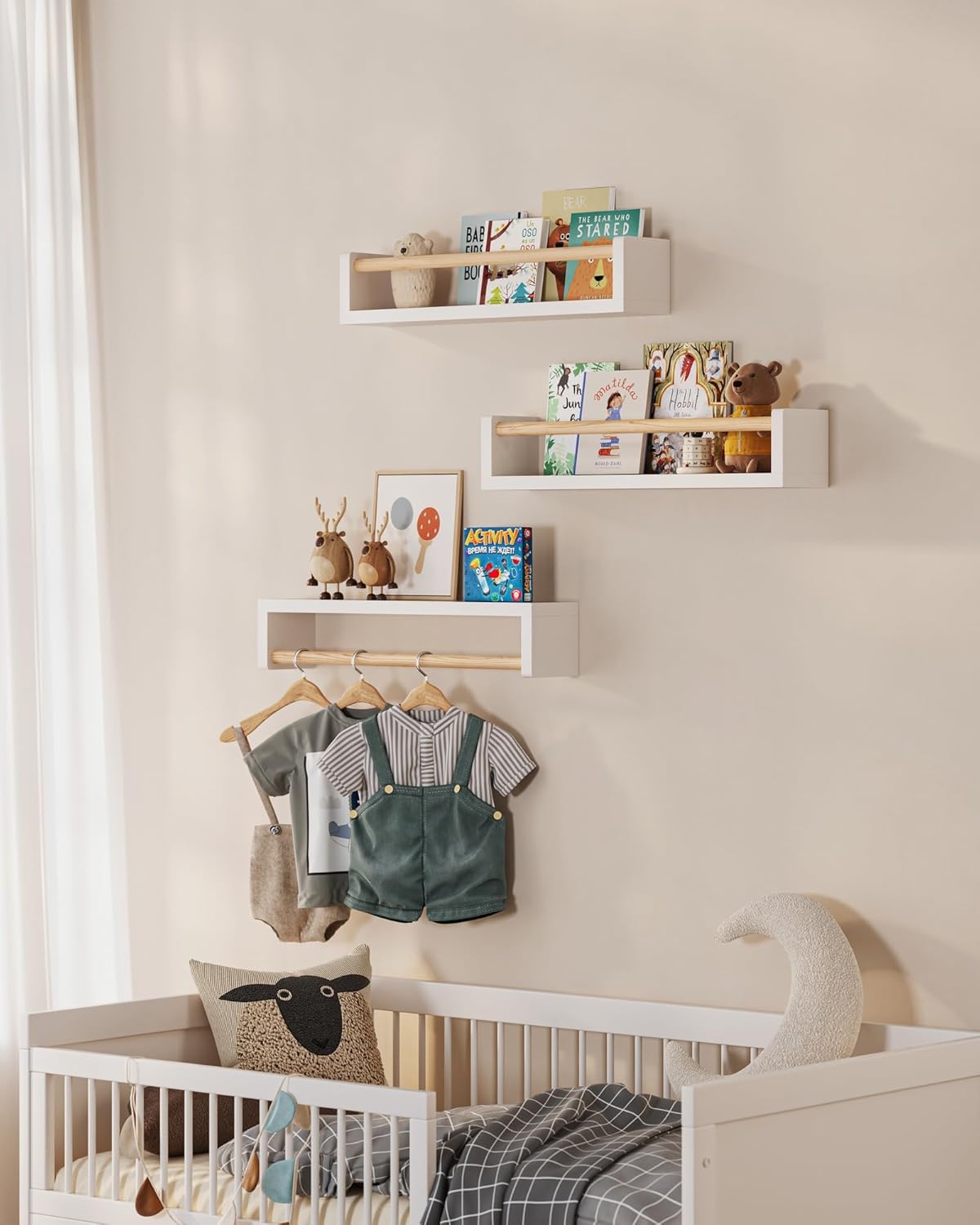 مجموعة من 3 رفوف كتب عائمة لغر - مراجعة Baby Nursery Bookshelf وسعره