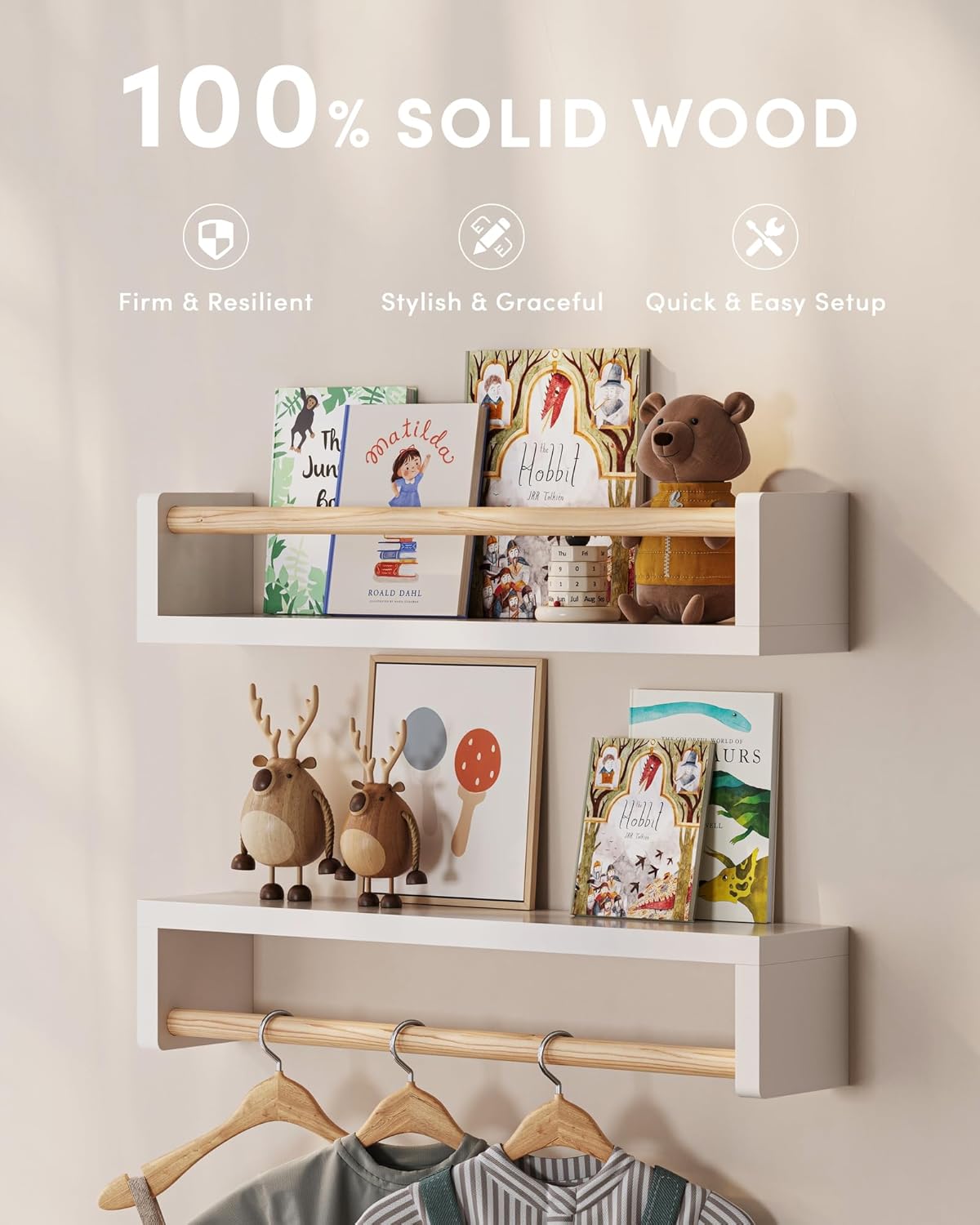 مجموعة من 3 رفوف كتب عائمة لغر - مراجعة Baby Nursery Bookshelf وسعره