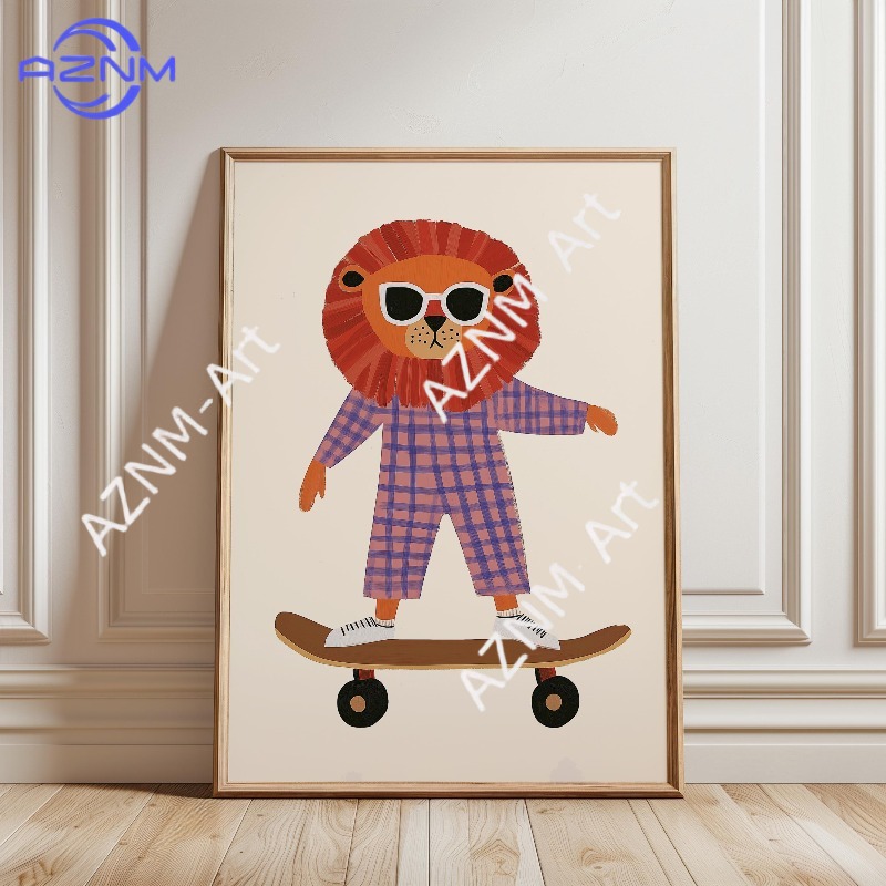 لوحة فنية مضحكة لحيوانات تمارس - مراجعة Baby Nursery Art وسعره
