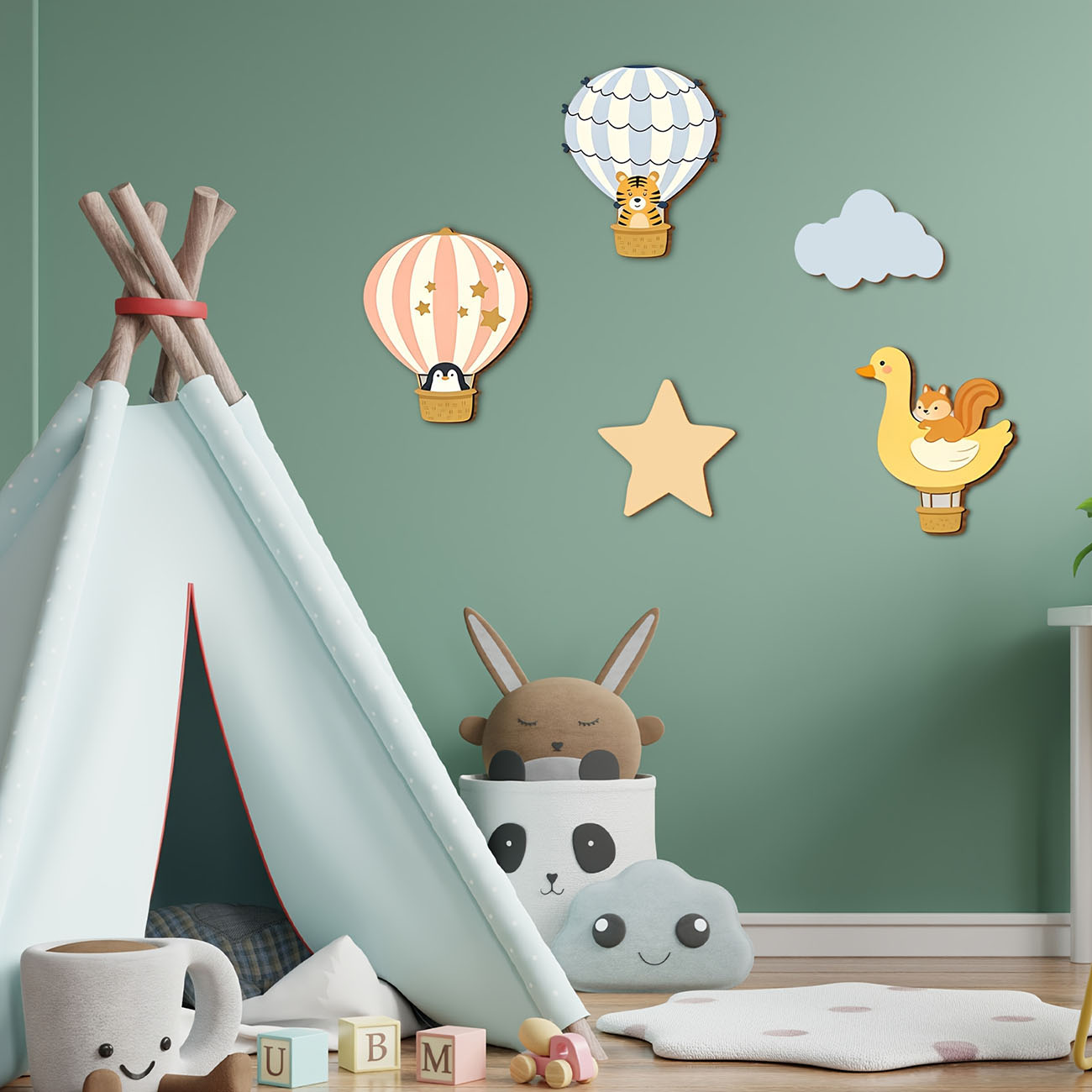 5 قطع من ملصقات الحائط الخشبية - مراجعة Baby Nursery Wall Mural وسعره