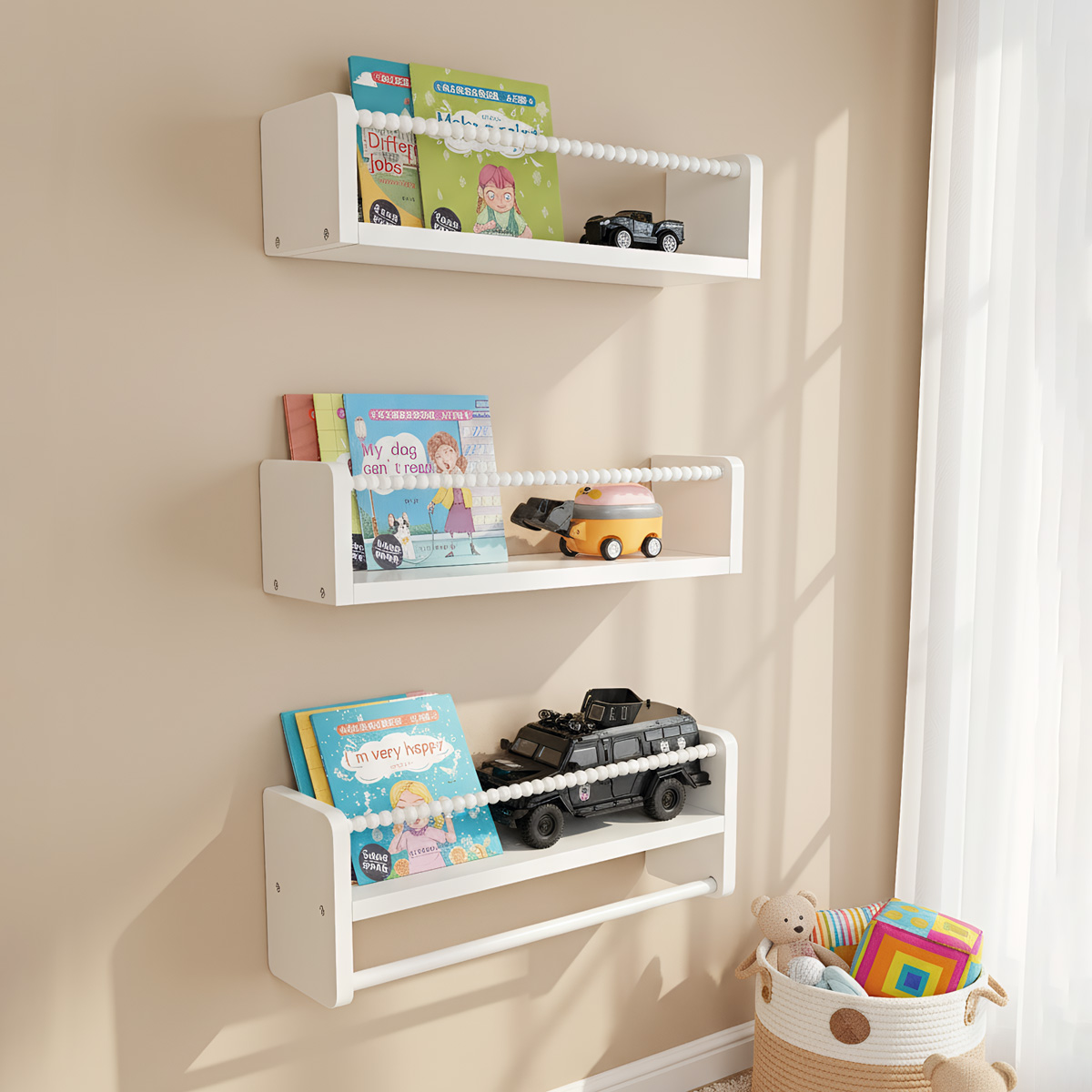 أرفف كتب حضانة خشبية، أرفف كتب - مراجعة Baby Nursery Bookshelf وسعره